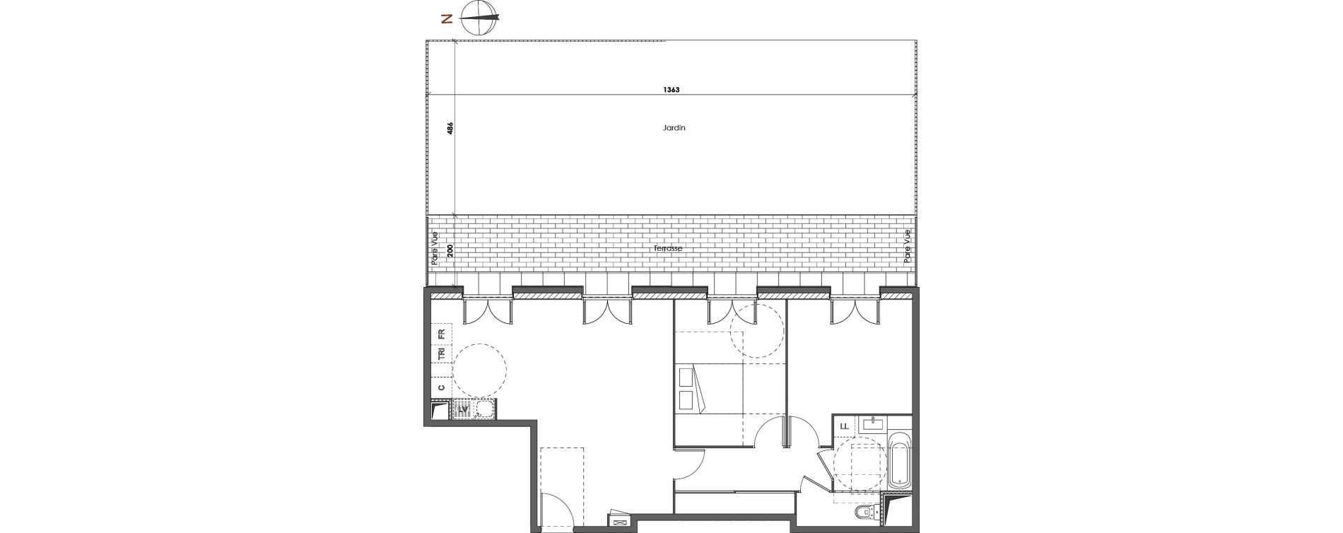 Appartement T3 de 72,48 m2 &agrave; Lyon Gerland (7eme)
