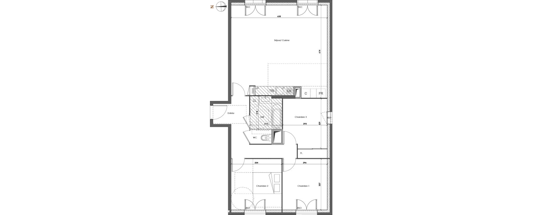 Appartement T4 de 84,72 m2 &agrave; Lyon Gerland (7eme)