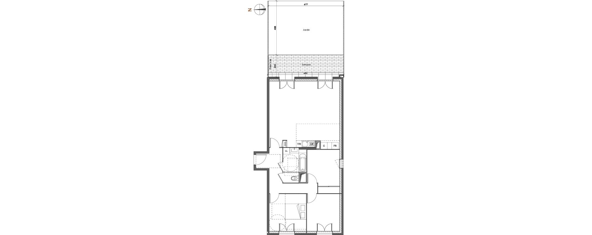 Appartement T4 de 84,72 m2 &agrave; Lyon Gerland (7eme)