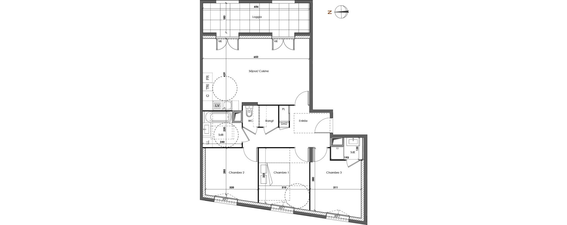 Appartement T4 de 78,62 m2 &agrave; Lyon Gerland (7eme)