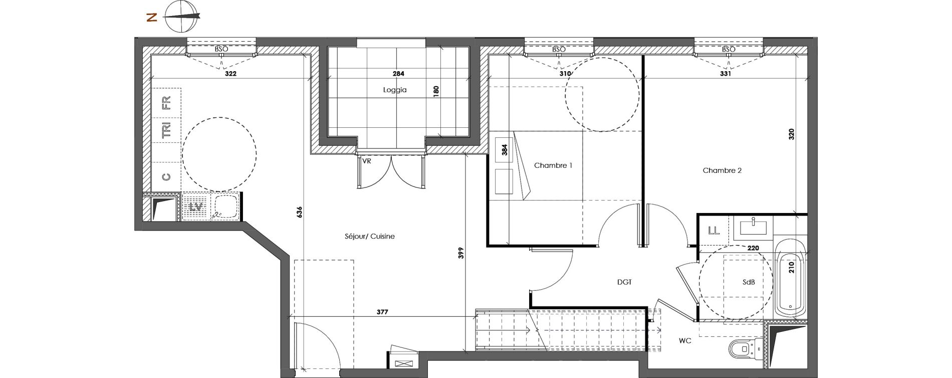 Duplex T5 de 99,65 m2 &agrave; Lyon Gerland (7eme)