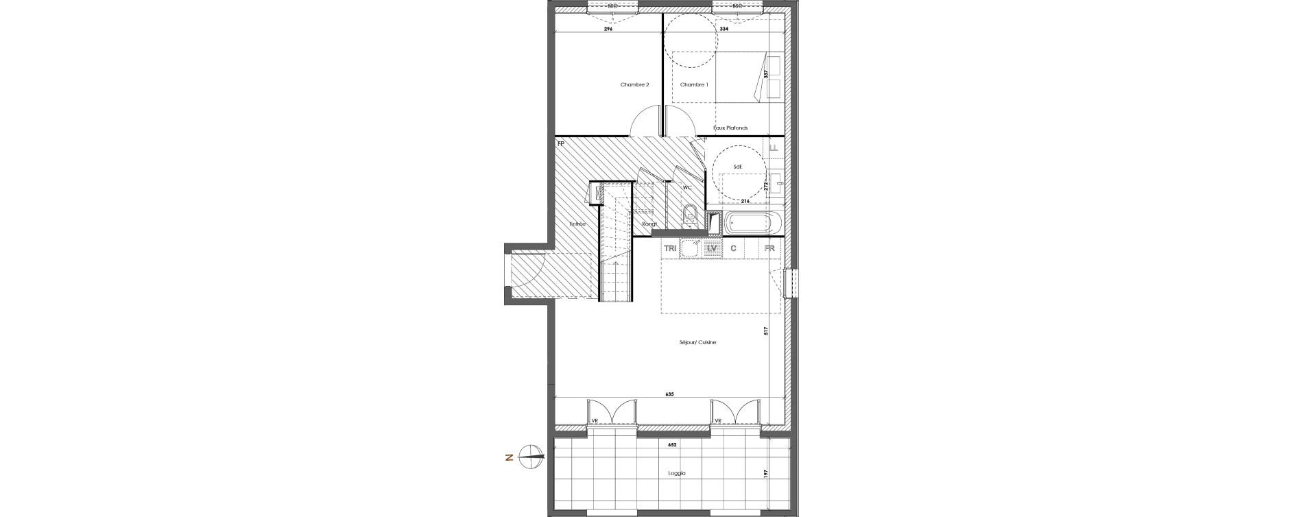 Duplex T6 de 106,92 m2 &agrave; Lyon Gerland (7eme)