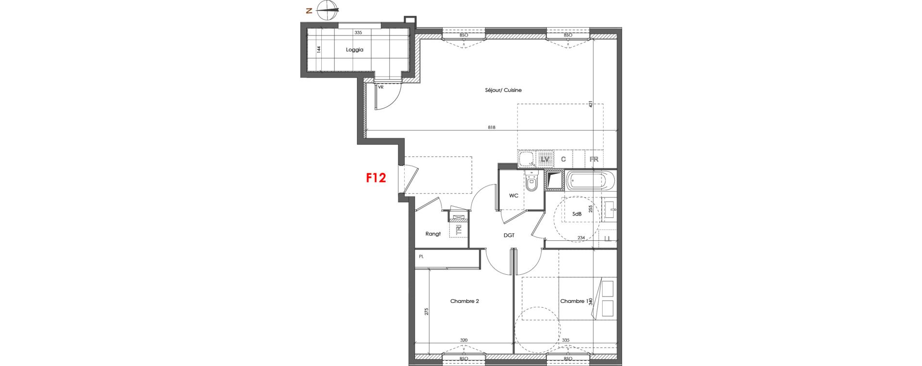 Appartement T3 de 68,97 m2 &agrave; Lyon Gerland (7eme)
