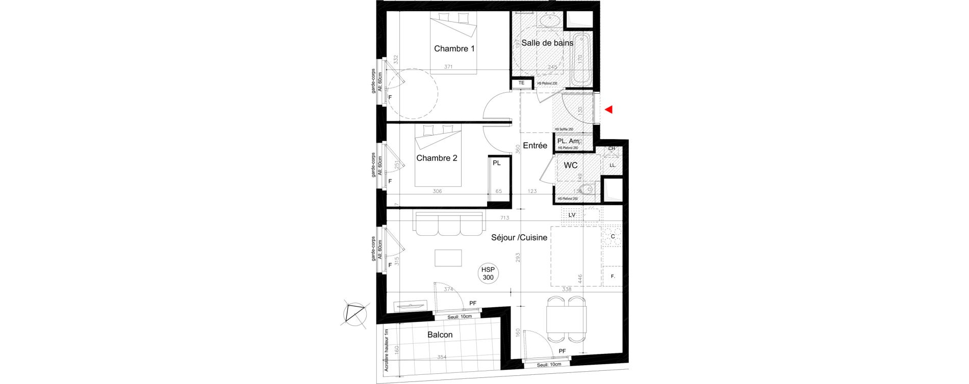 Appartement T3 de 62,30 m2 &agrave; Lyon Mermoz (8eme)