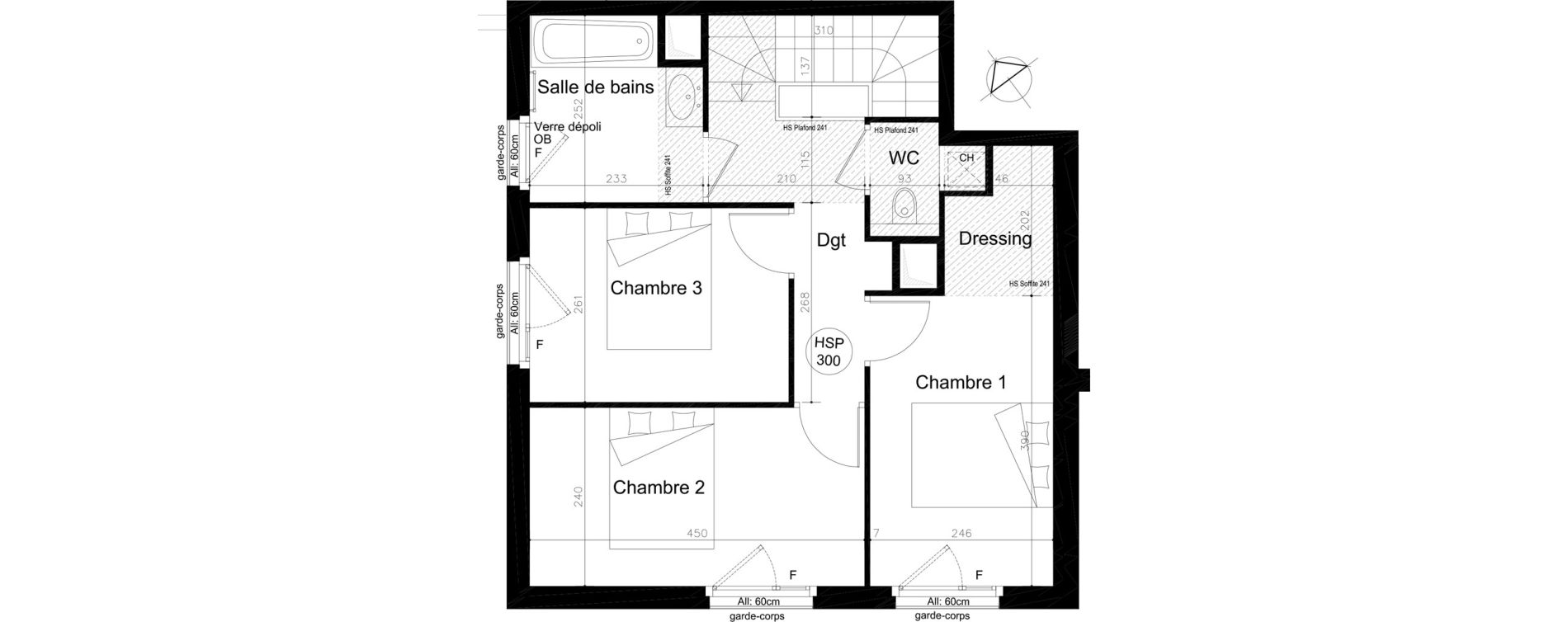 Duplex T4 de 90,15 m2 &agrave; Lyon Mermoz (8eme)