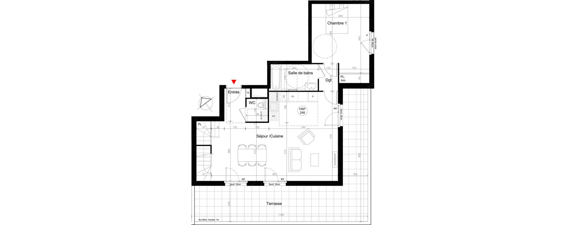 Duplex T5 de 110,90 m2 &agrave; Lyon Mermoz (8eme)