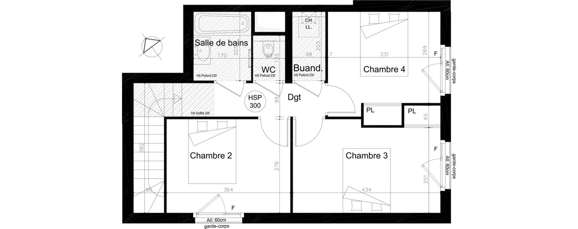 Duplex T5 de 110,90 m2 &agrave; Lyon Mermoz (8eme)