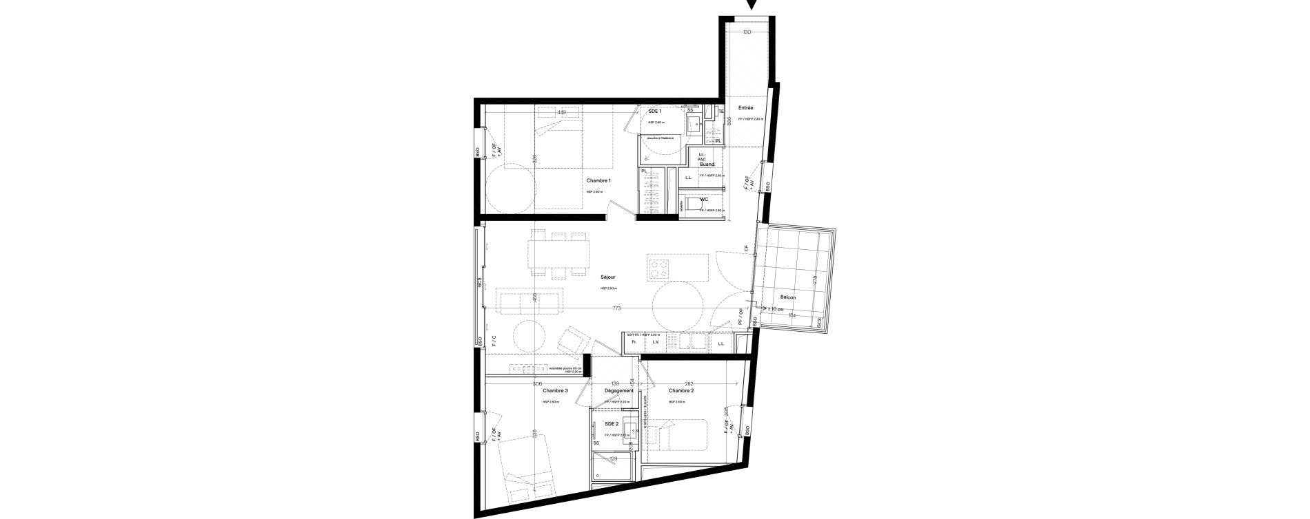 Appartement T4 de 86,00 m2 &agrave; Lyon La croix-rousse (1er/4eme)