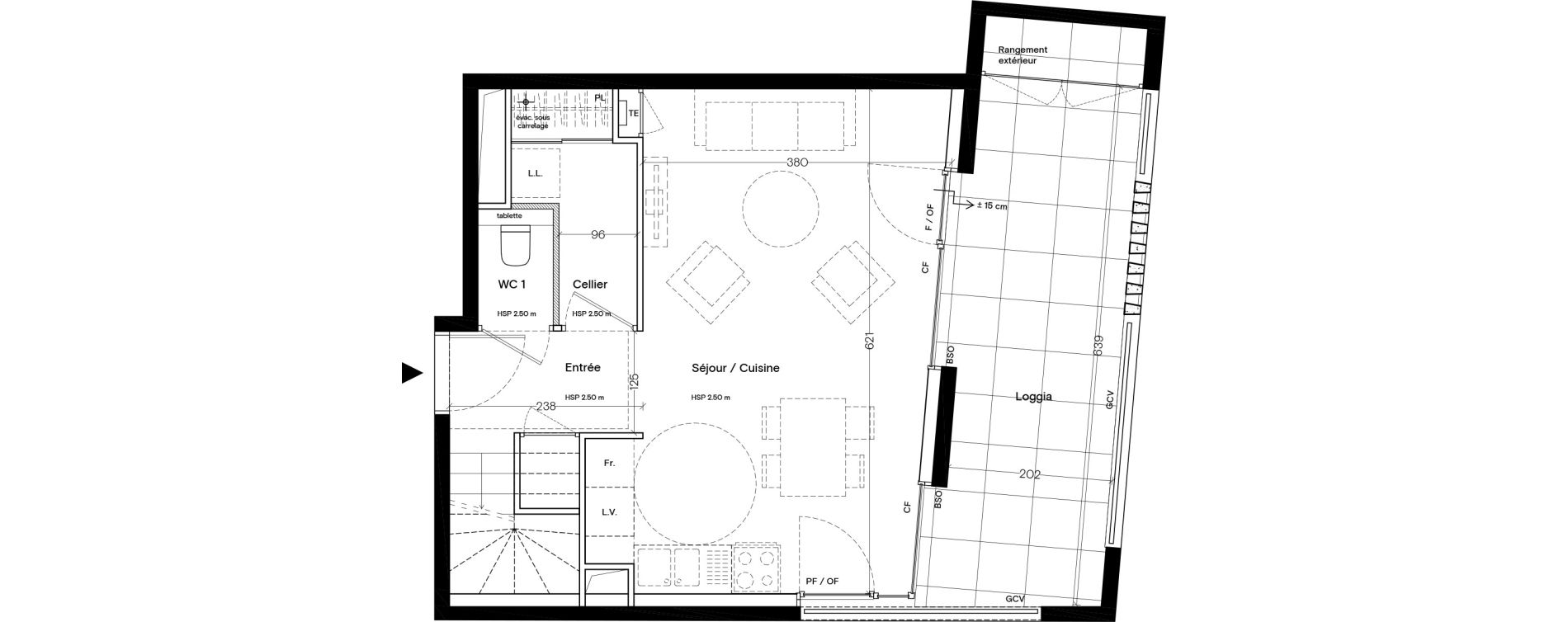 Duplex T3 de 62,30 m2 &agrave; Lyon La croix-rousse (1er/4eme)