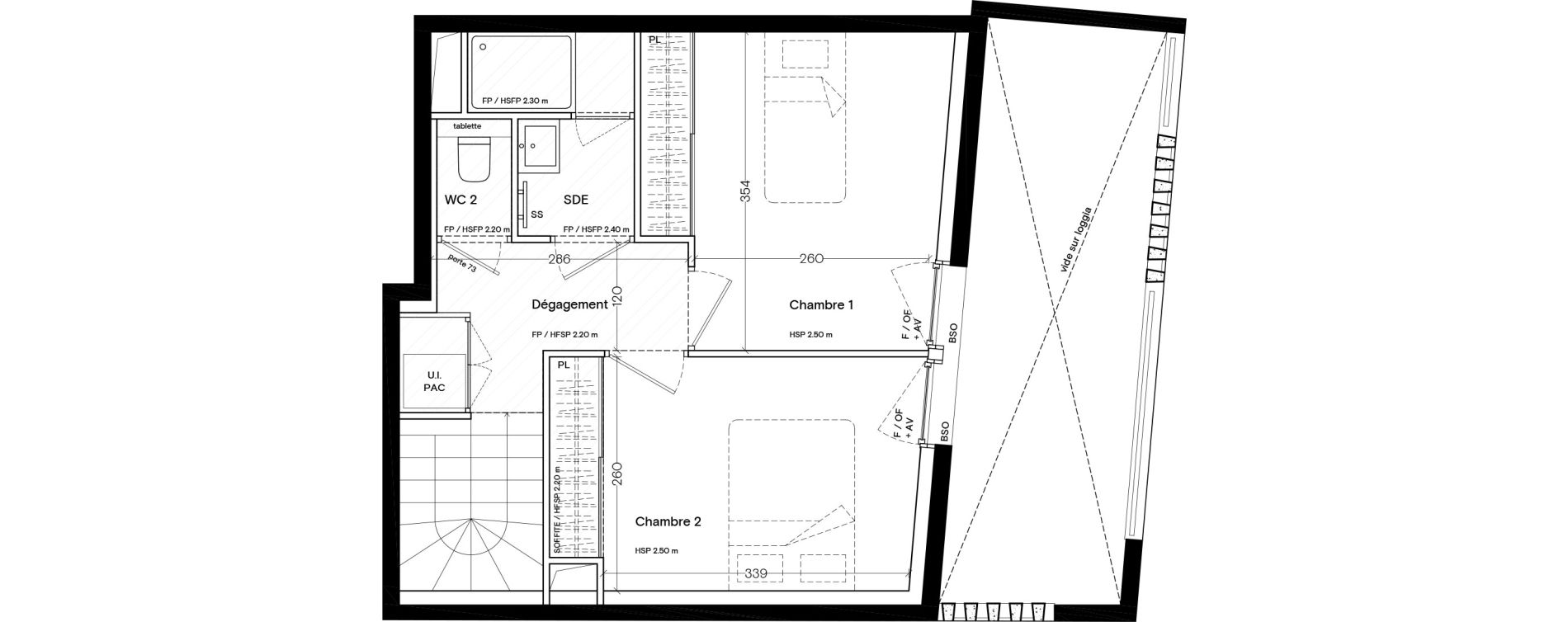 Duplex T3 de 62,30 m2 &agrave; Lyon La croix-rousse (1er/4eme)