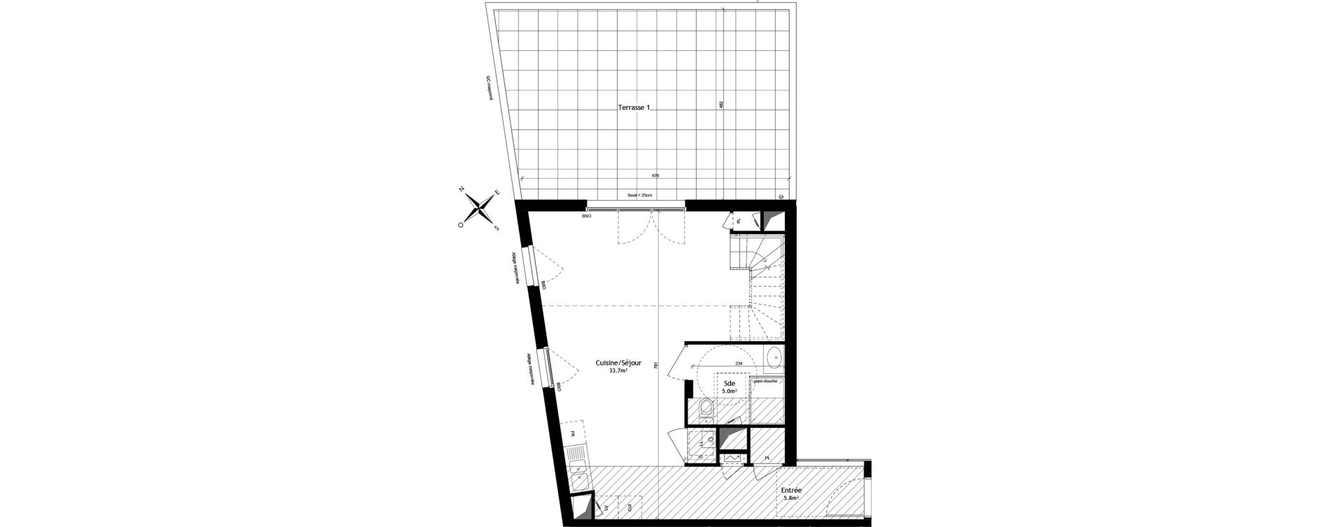 Duplex T4 de 93,20 m2 &agrave; Lyon La plaine (8eme)