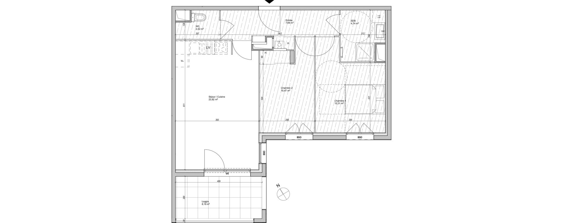 Appartement T3 de 61,45 m2 &agrave; Lyon Santy - la plaine (8eme)