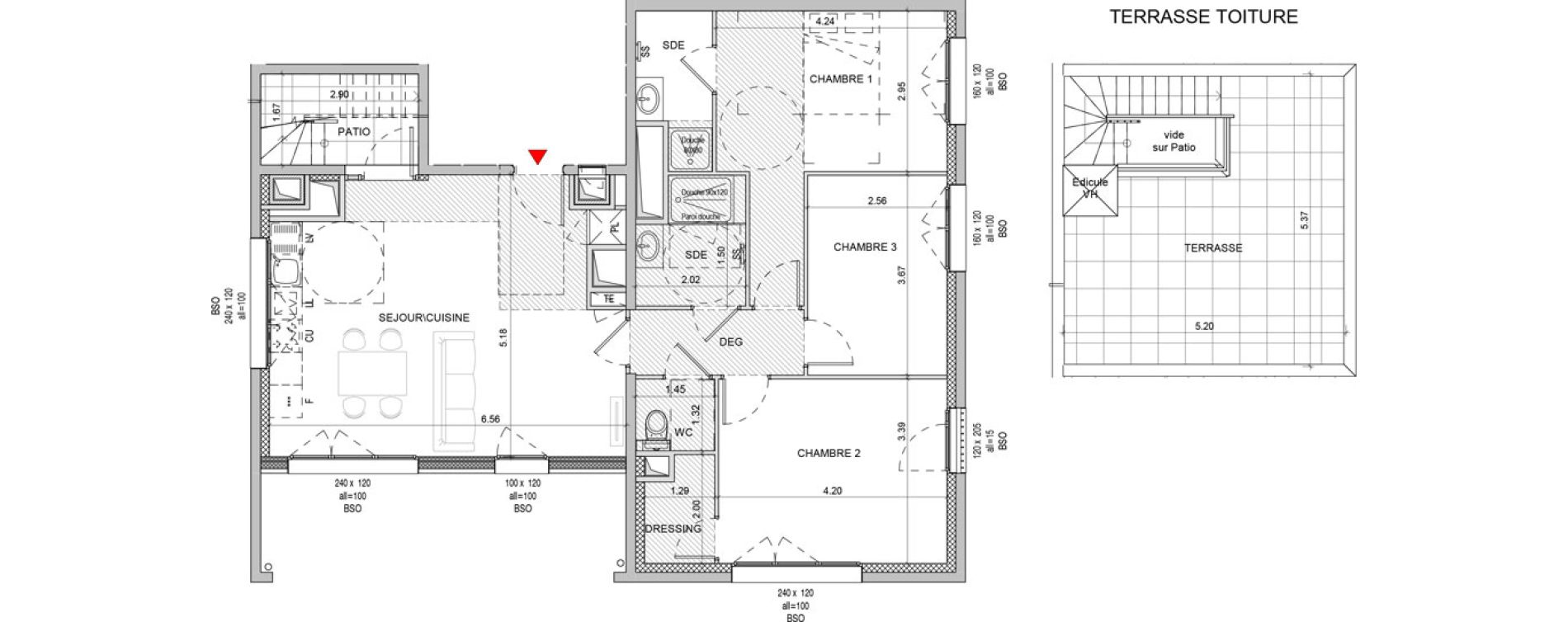 Appartement T4 de 85,64 m2 &agrave; Lyon Girondins (7eme)