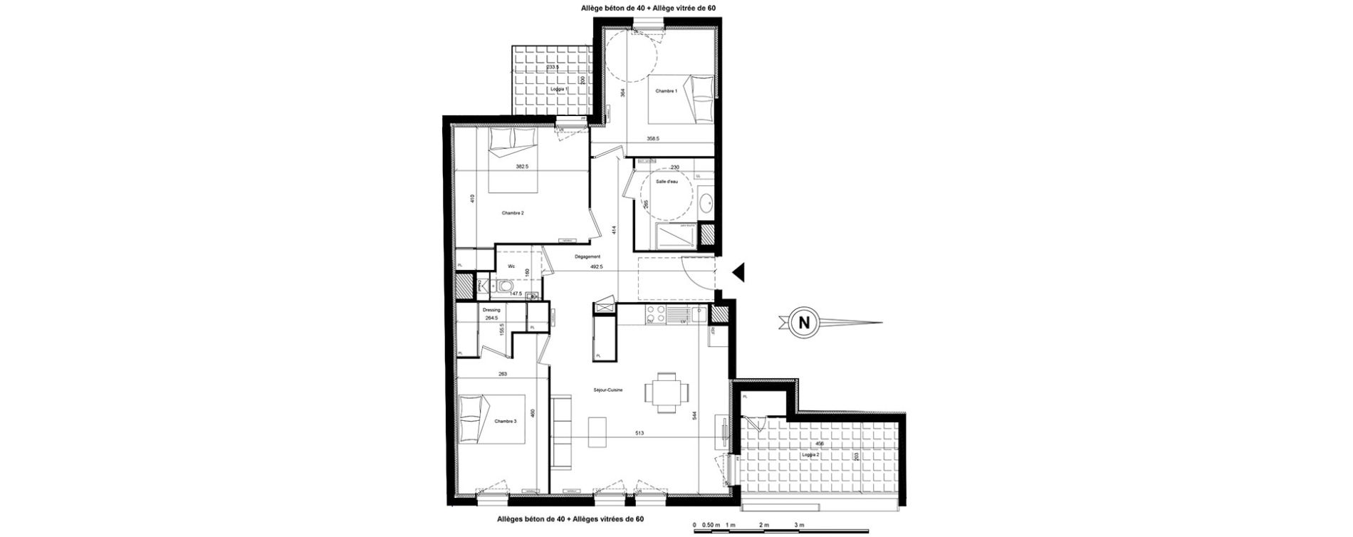 Appartement T4 de 86,29 m2 &agrave; Lyon Villette - maisons neuves (3eme)