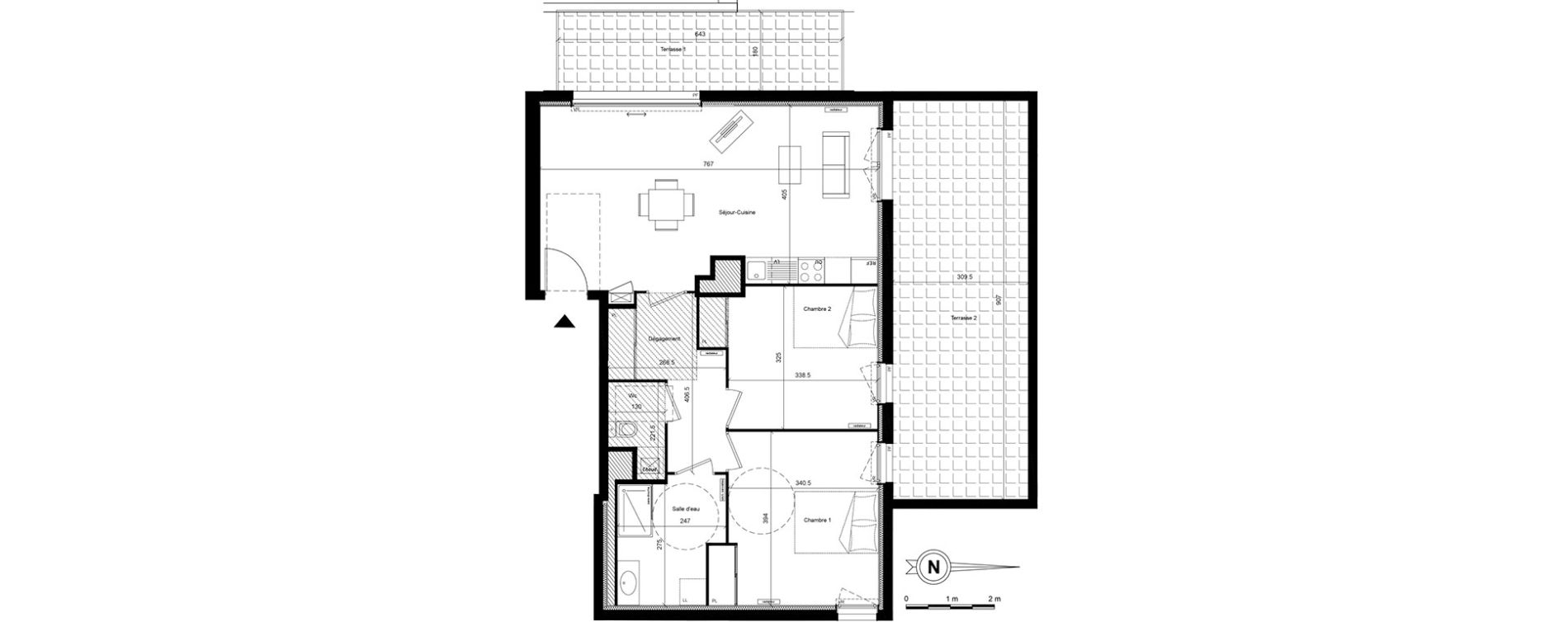 Appartement T3 de 72,72 m2 &agrave; Lyon Villette - maisons neuves (3eme)