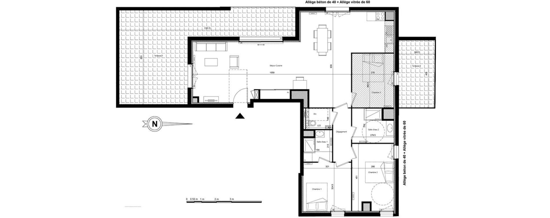 Appartement T4 de 106,01 m2 &agrave; Lyon Villette - maisons neuves (3eme)