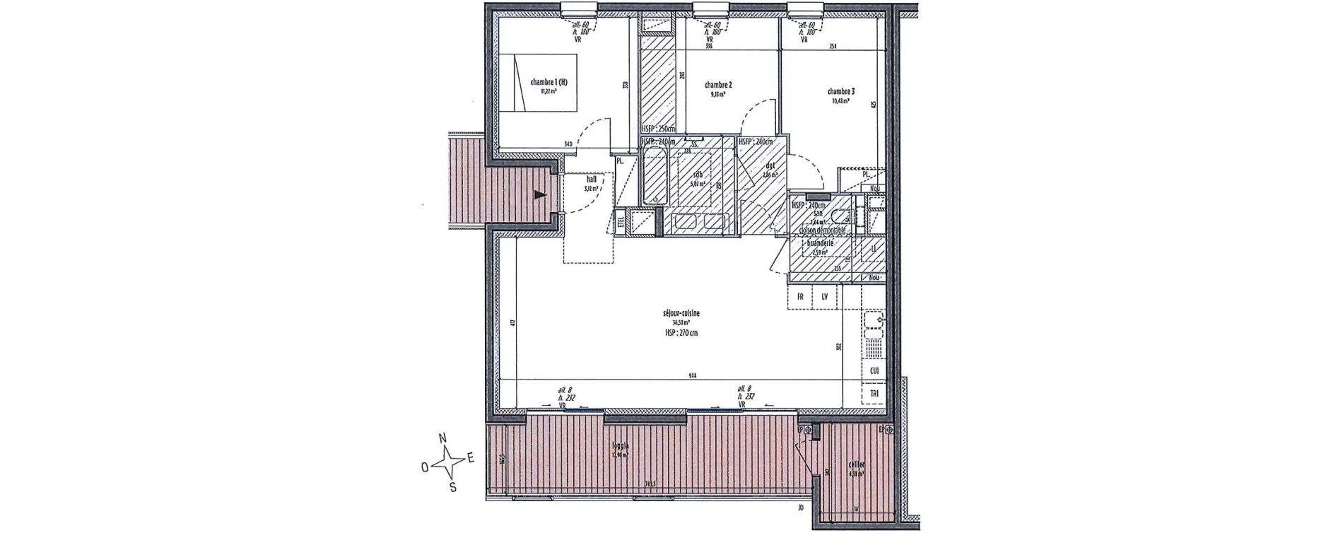 Appartement T4 de 82,48 m2 &agrave; Lyon Gerland (7eme)
