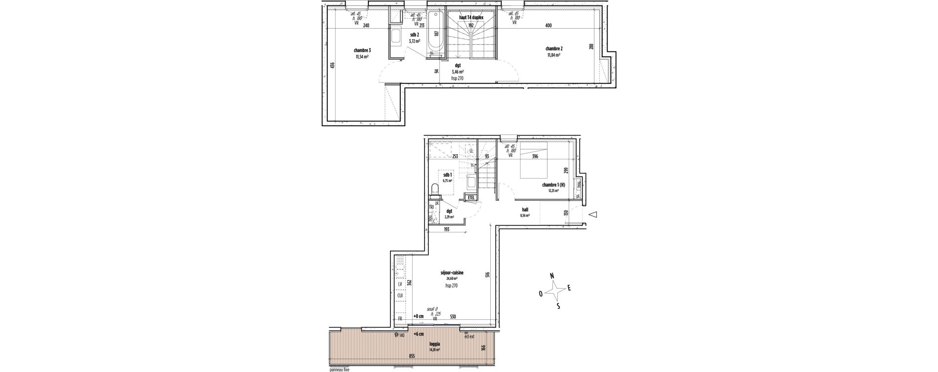 Duplex T4 de 85,00 m2 &agrave; Lyon Gerland (7eme)