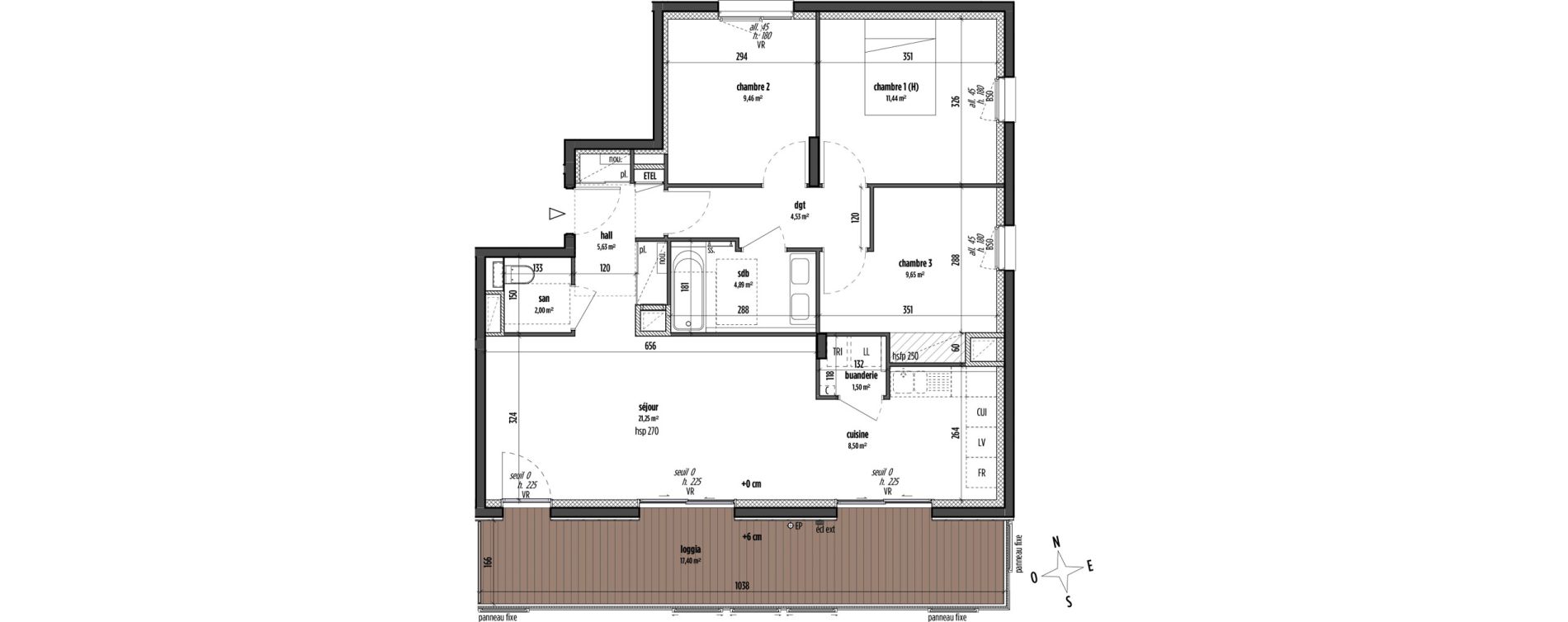 Appartement T4 de 78,86 m2 &agrave; Lyon Gerland (7eme)