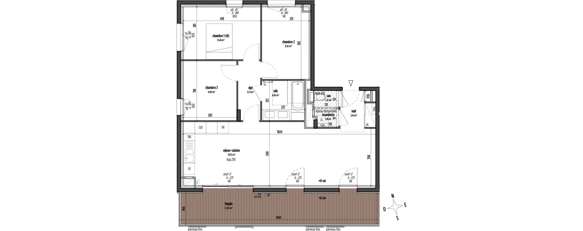 Appartement T4 de 77,59 m2 &agrave; Lyon Gerland (7eme)