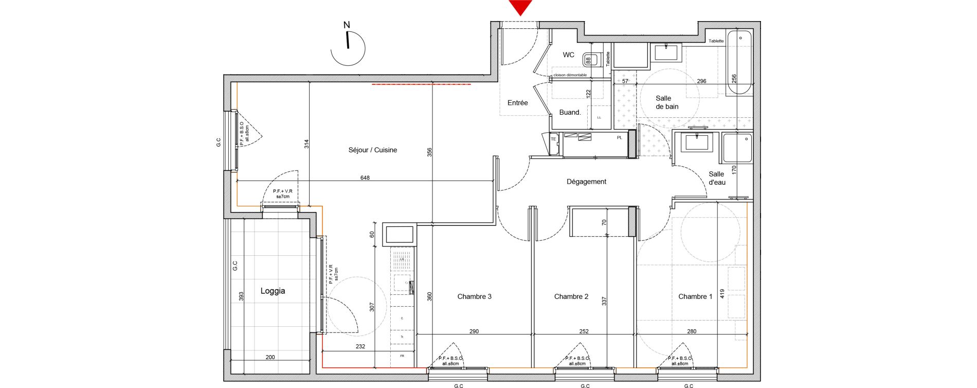 Appartement T4 de 88,20 m2 &agrave; Lyon Gerland (7eme)