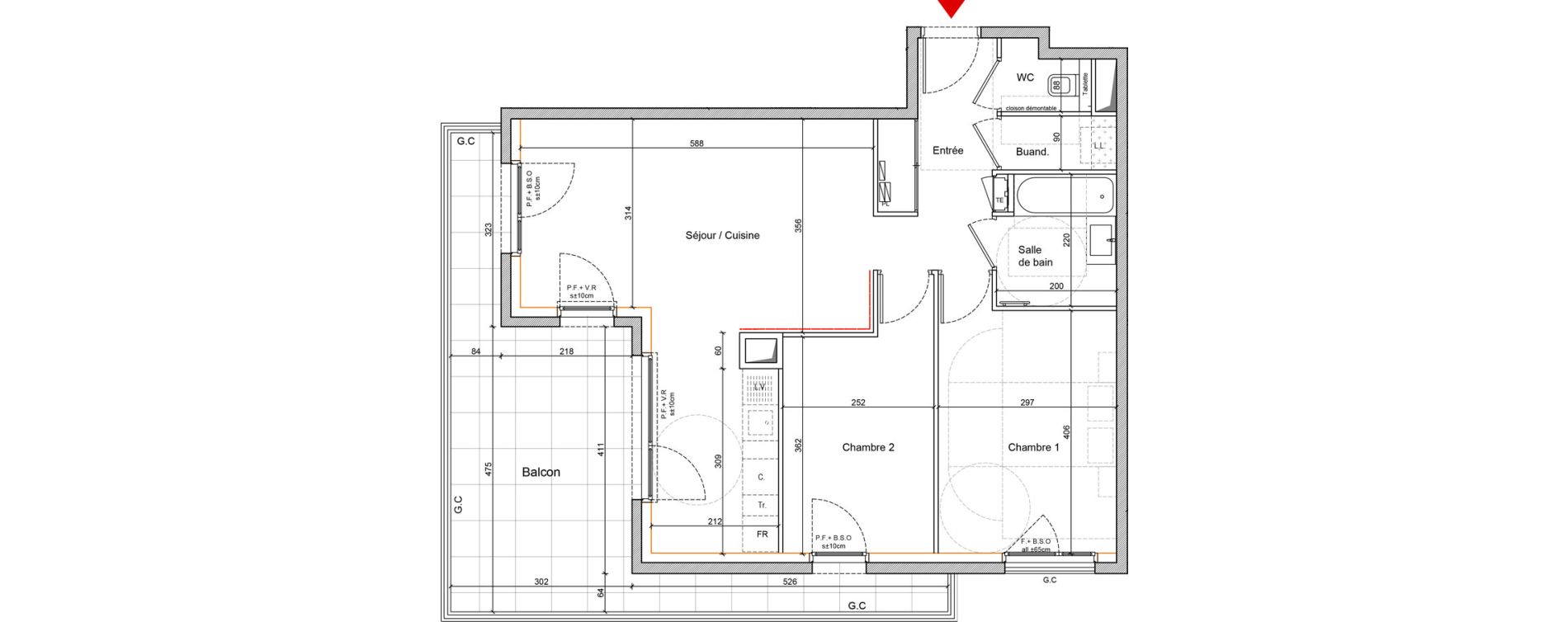Appartement T3 de 64,00 m2 &agrave; Lyon Gerland (7eme)