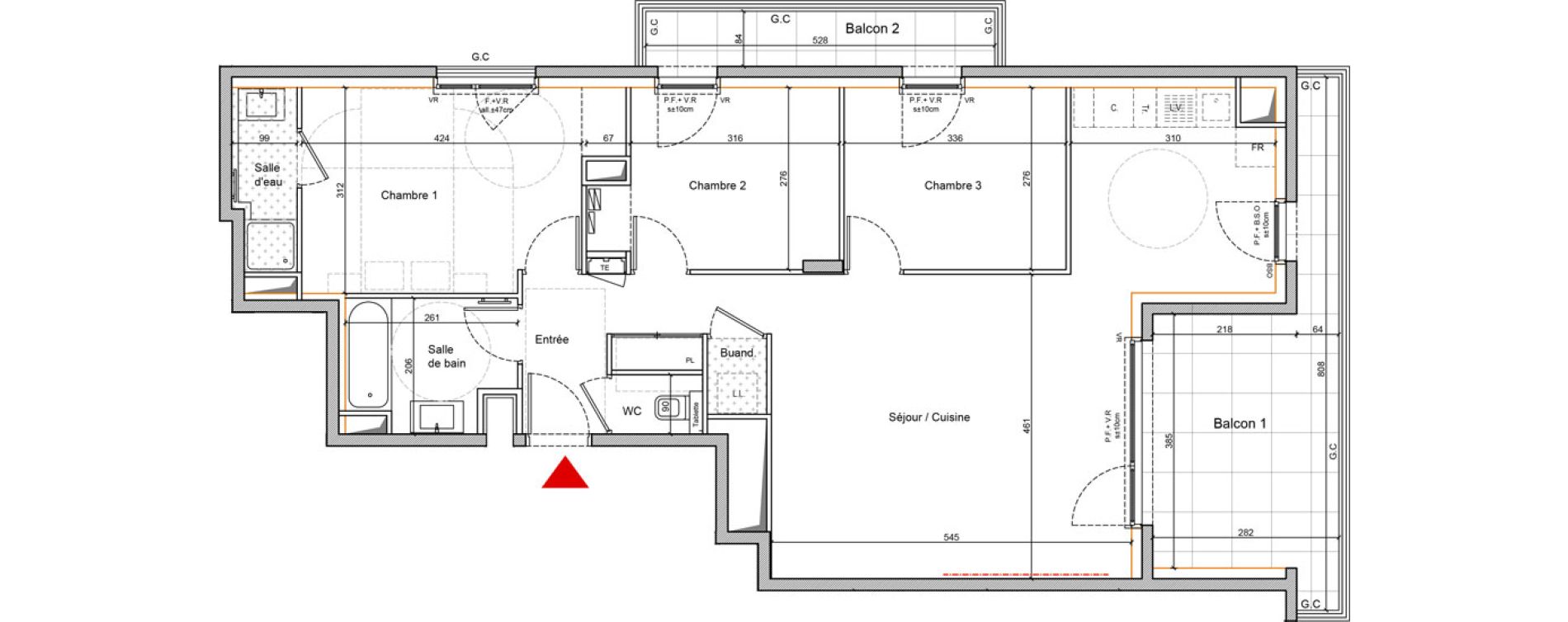 Appartement T4 de 81,80 m2 &agrave; Lyon Gerland (7eme)