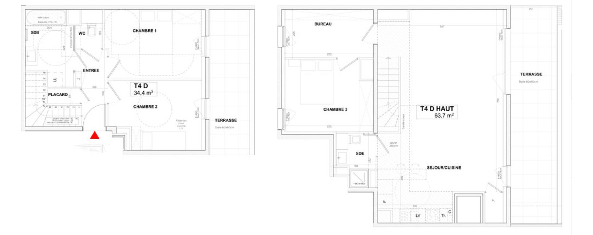 Duplex T4 de 98,10 m2 &agrave; Lyon Gerland (7eme)