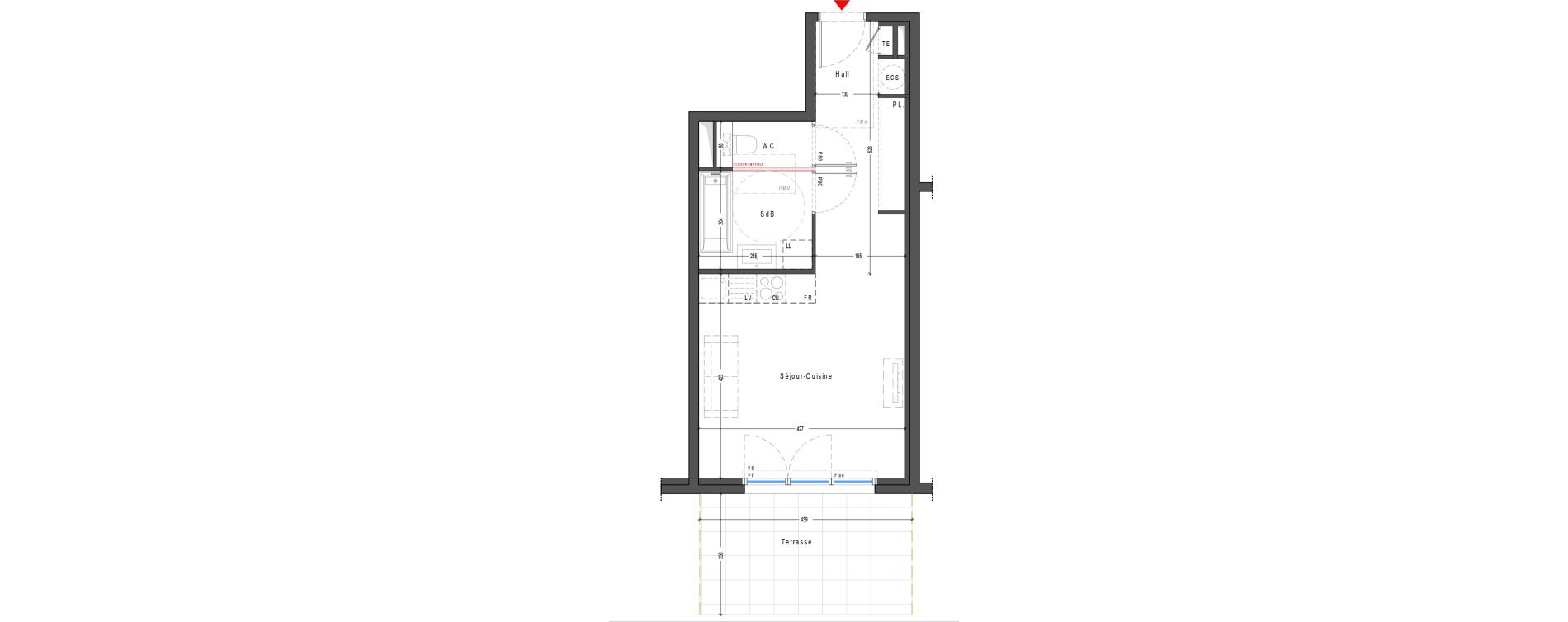 Appartement T1 de 33,90 m2 &agrave; Marcy-L'&Eacute;toile Centre