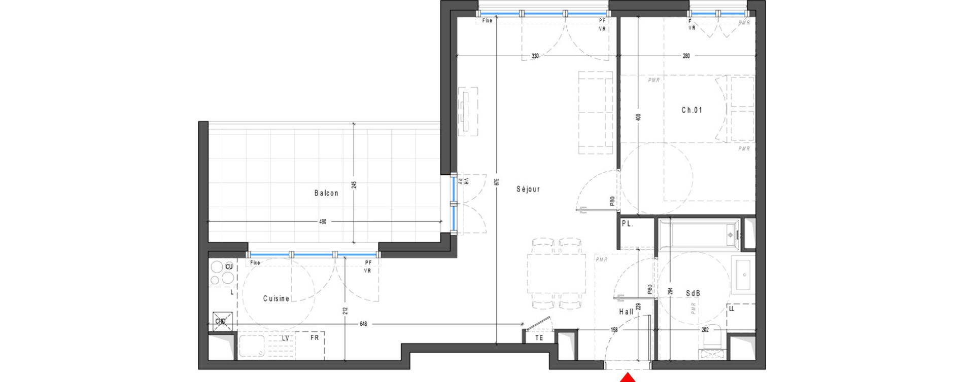 Appartement T2 de 51,40 m2 &agrave; Marcy-L'&Eacute;toile Centre
