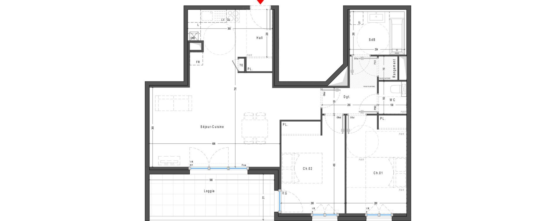 Appartement T3 de 76,65 m2 &agrave; Marcy-L'&Eacute;toile Centre