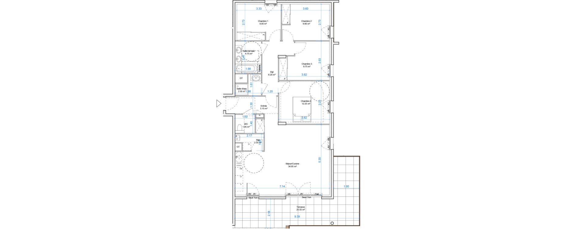 Appartement T5 de 98,60 m2 &agrave; Messimy Centre