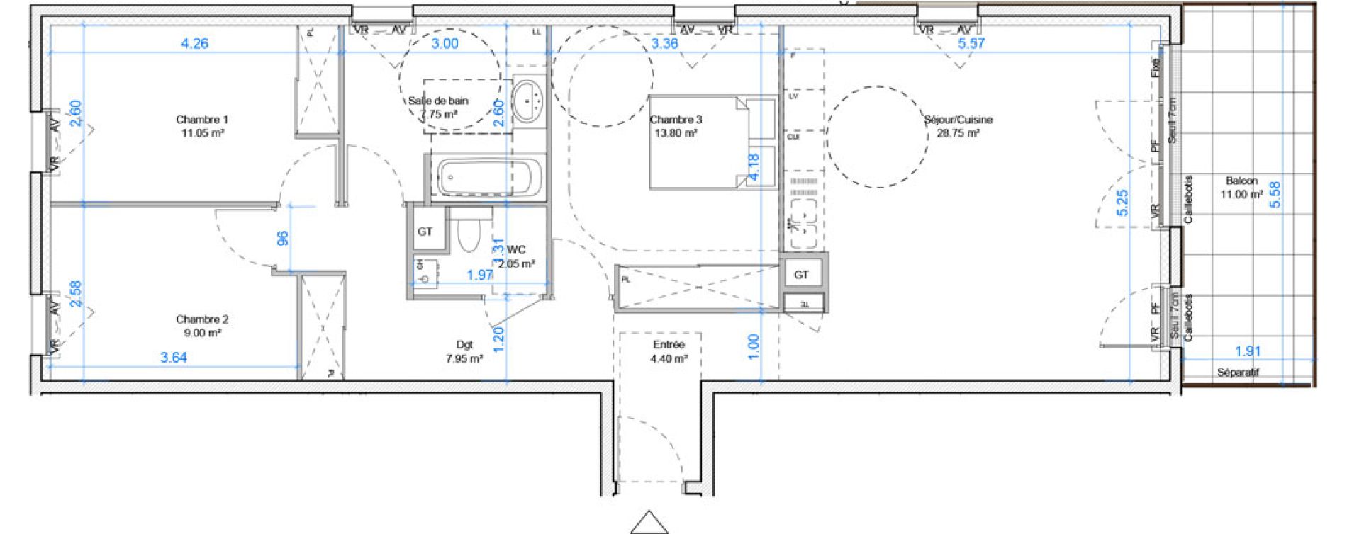 Appartement T4 de 84,75 m2 &agrave; Messimy Centre