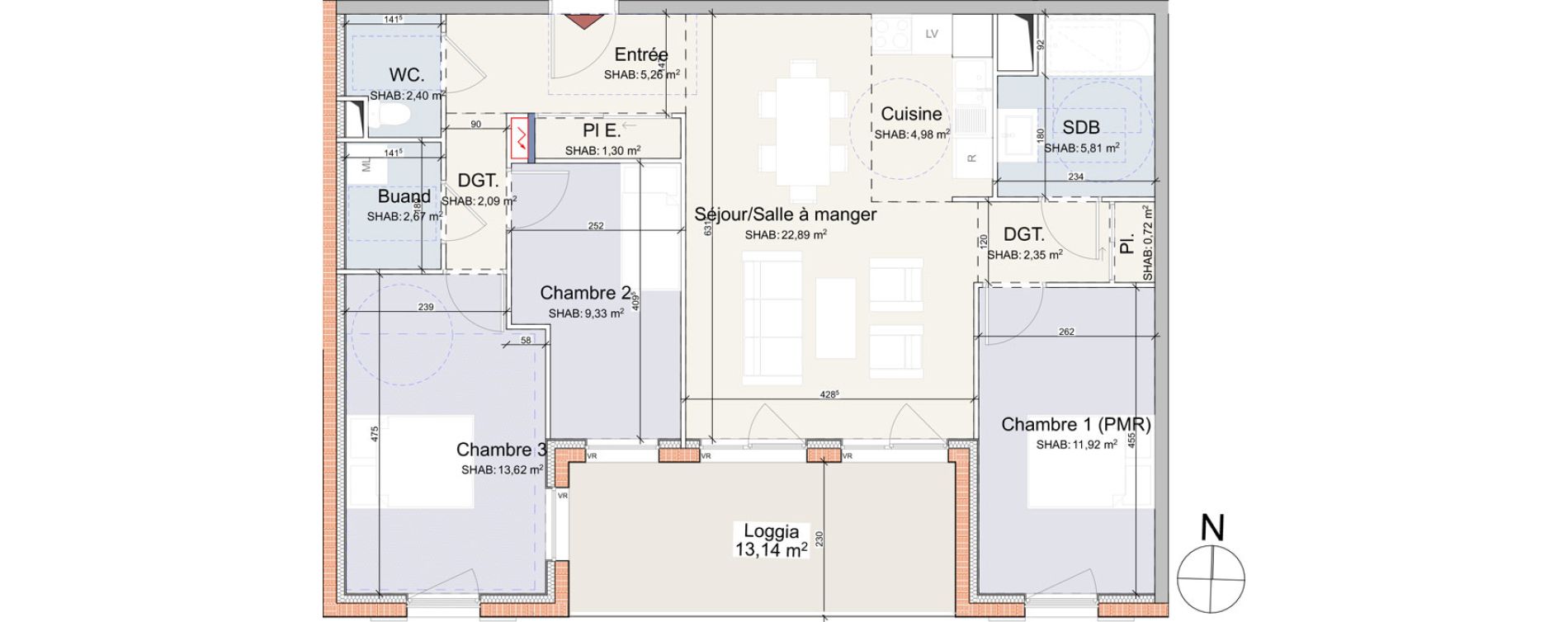Appartement T4 de 85,34 m2 &agrave; Messimy Centre