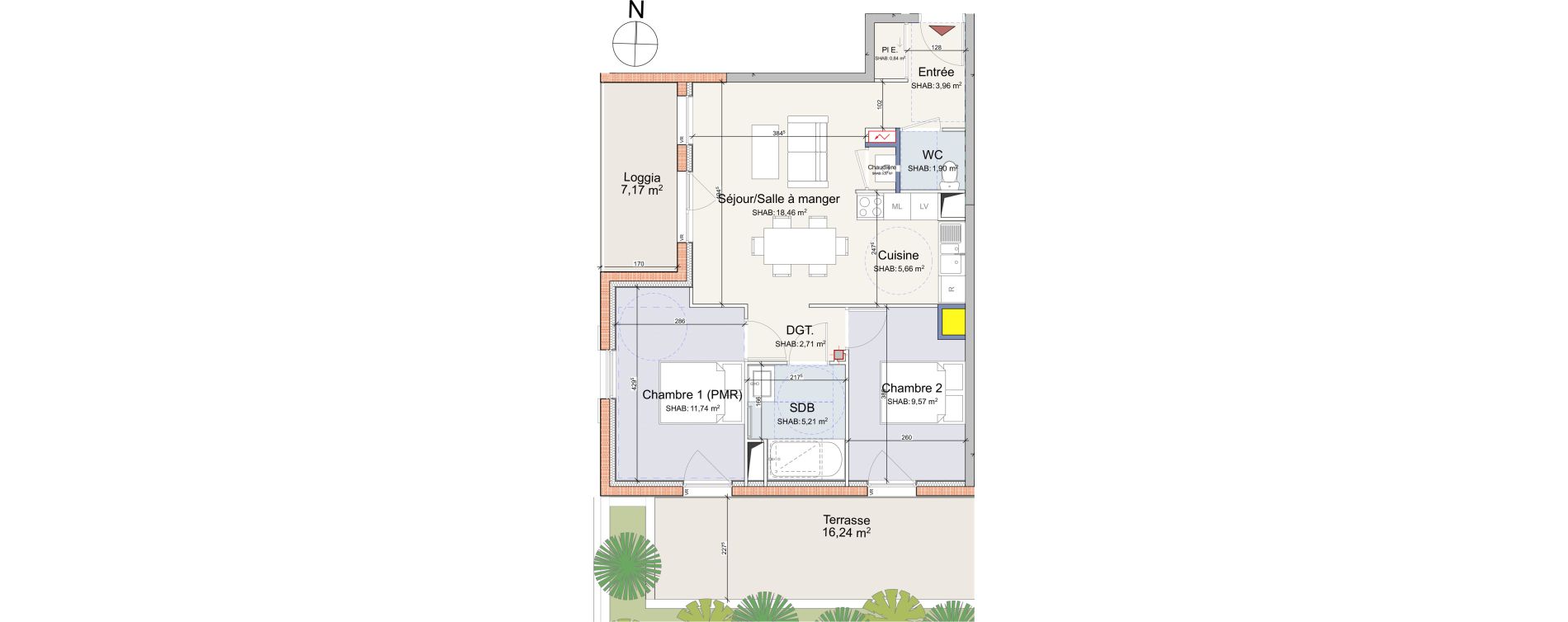 Appartement T3 de 60,62 m2 &agrave; Messimy Centre