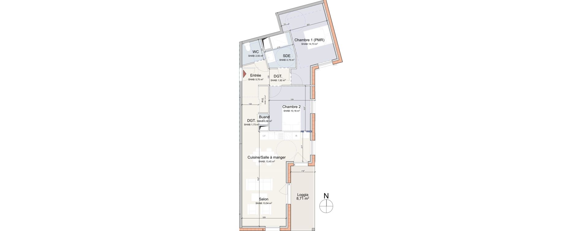 Appartement T3 de 70,37 m2 &agrave; Messimy Centre