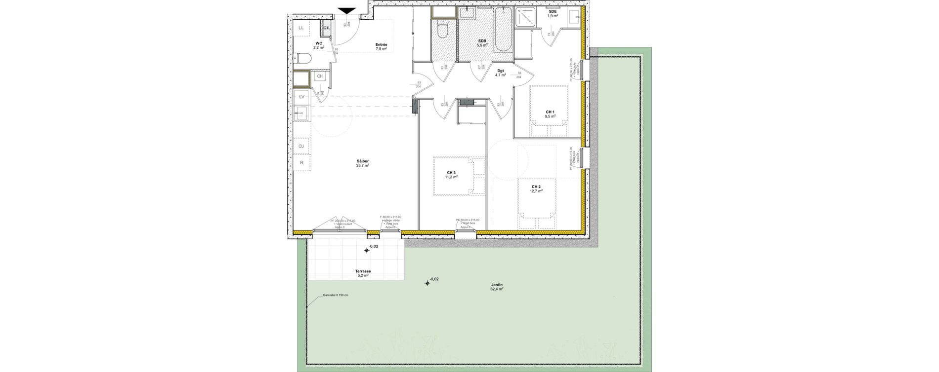 Appartement T4 de 80,90 m2 &agrave; Meyzieu Mathiolan