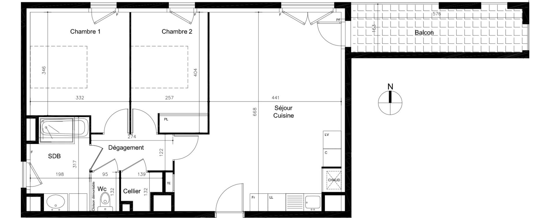 Appartement T3 de 66,25 m2 &agrave; Oullins Centre