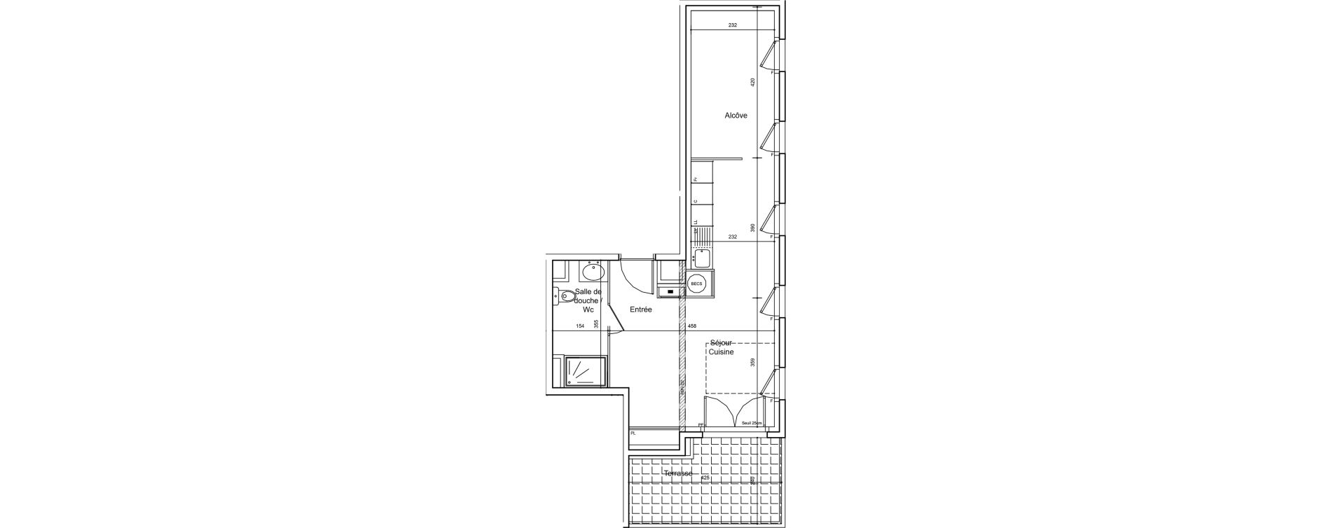 Appartement T1 bis de 41,30 m2 &agrave; Oullins Centre