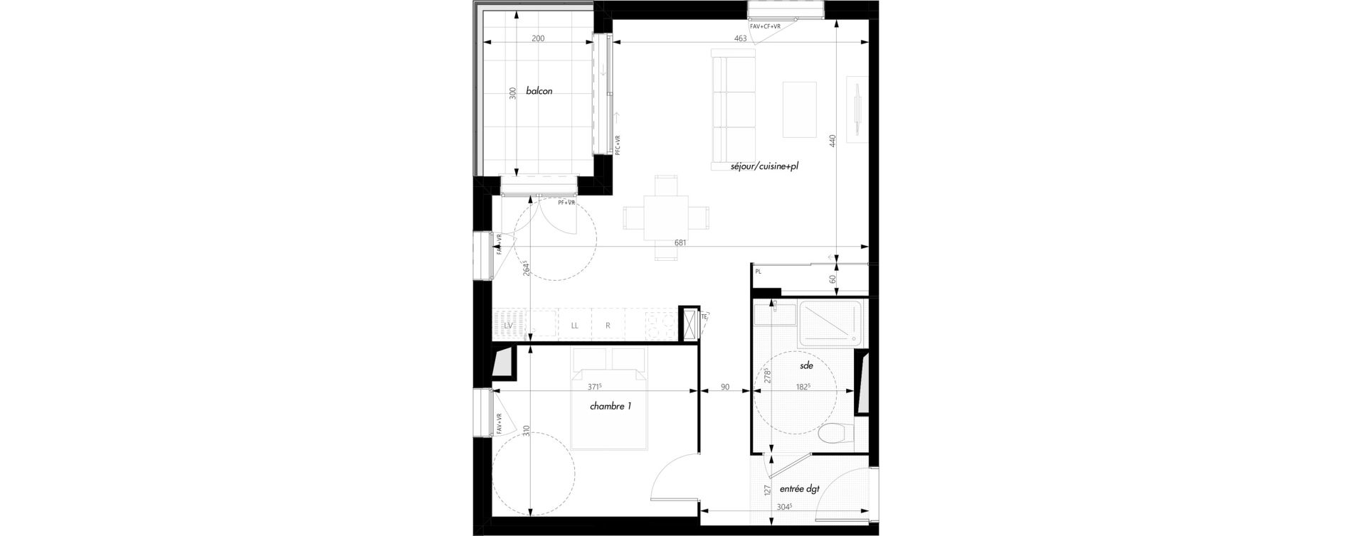 Appartement T2 de 53,23 m2 &agrave; Pontcharra-Sur-Turdine Centre