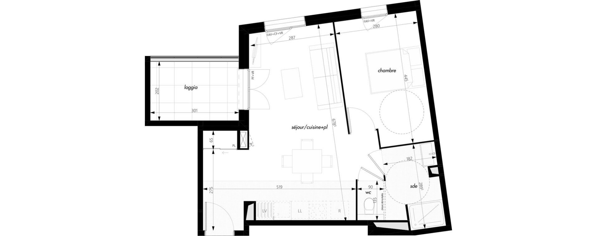 Appartement T2 de 46,01 m2 &agrave; Pontcharra-Sur-Turdine Centre