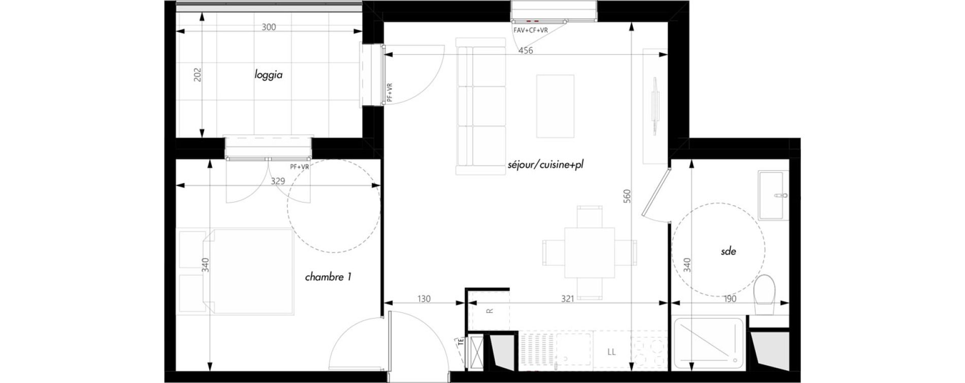 Appartement T2 de 42,14 m2 &agrave; Pontcharra-Sur-Turdine Centre