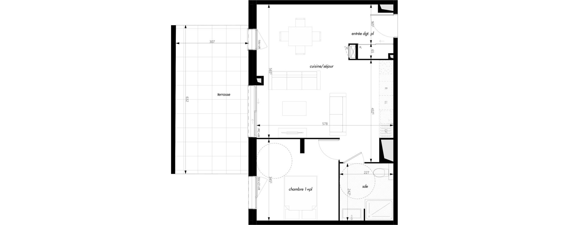 Appartement T2 de 51,01 m2 &agrave; Pontcharra-Sur-Turdine Centre