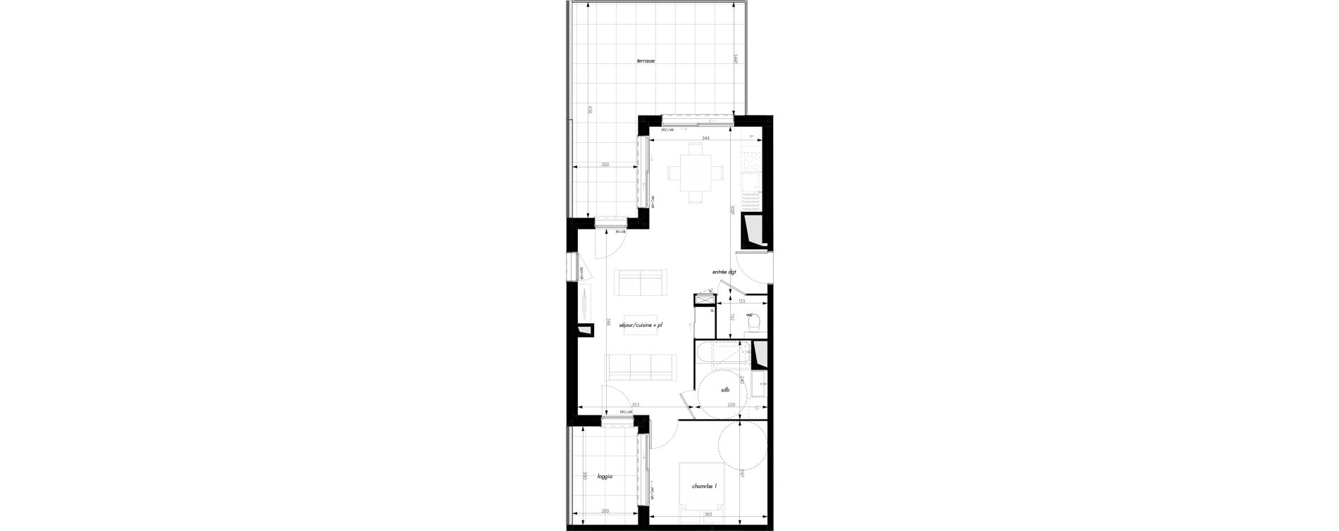 Appartement T2 de 53,14 m2 &agrave; Pontcharra-Sur-Turdine Centre