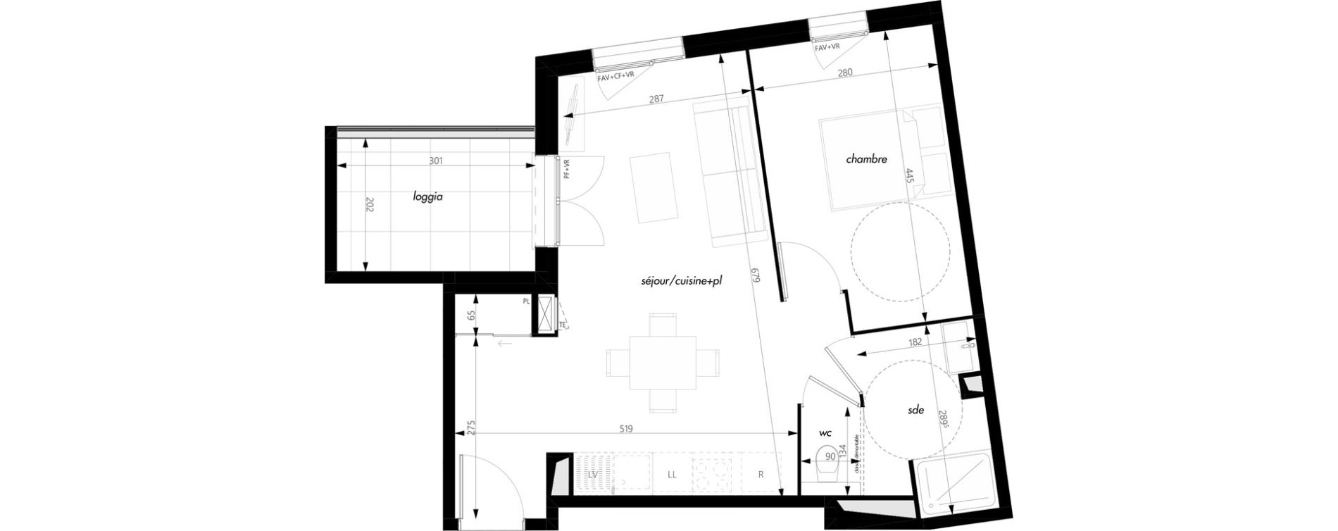 Appartement T2 de 46,01 m2 &agrave; Pontcharra-Sur-Turdine Centre