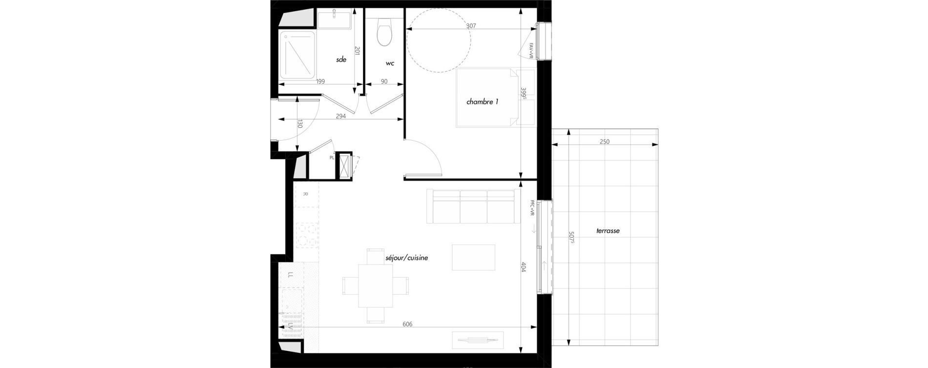 Appartement T2 de 46,27 m2 &agrave; Pontcharra-Sur-Turdine Centre