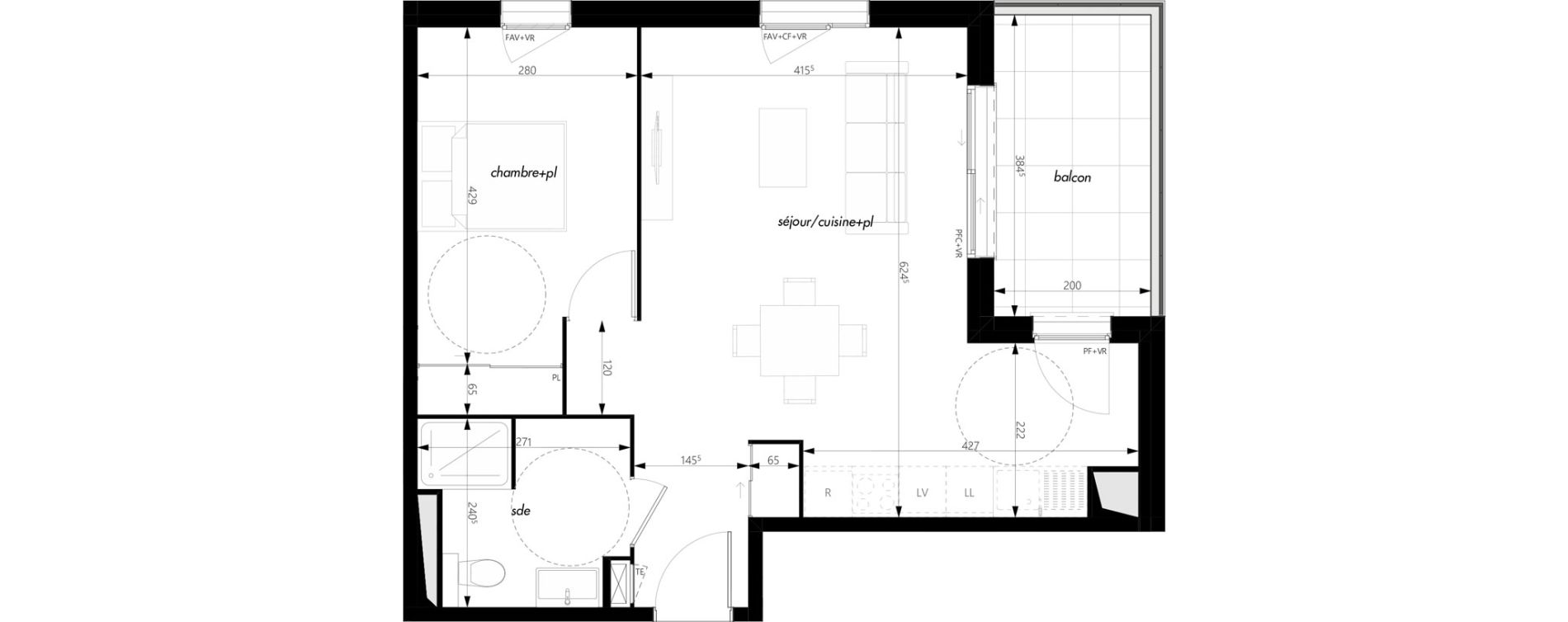 Appartement T2 de 51,68 m2 &agrave; Pontcharra-Sur-Turdine Centre