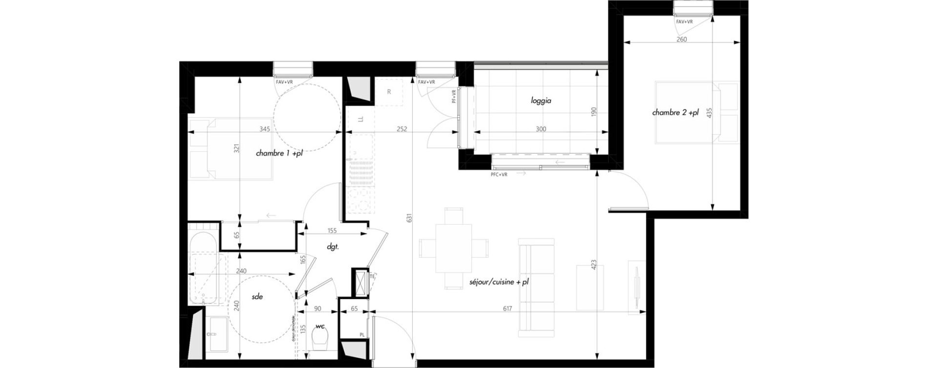 Appartement T3 de 64,17 m2 &agrave; Pontcharra-Sur-Turdine Centre