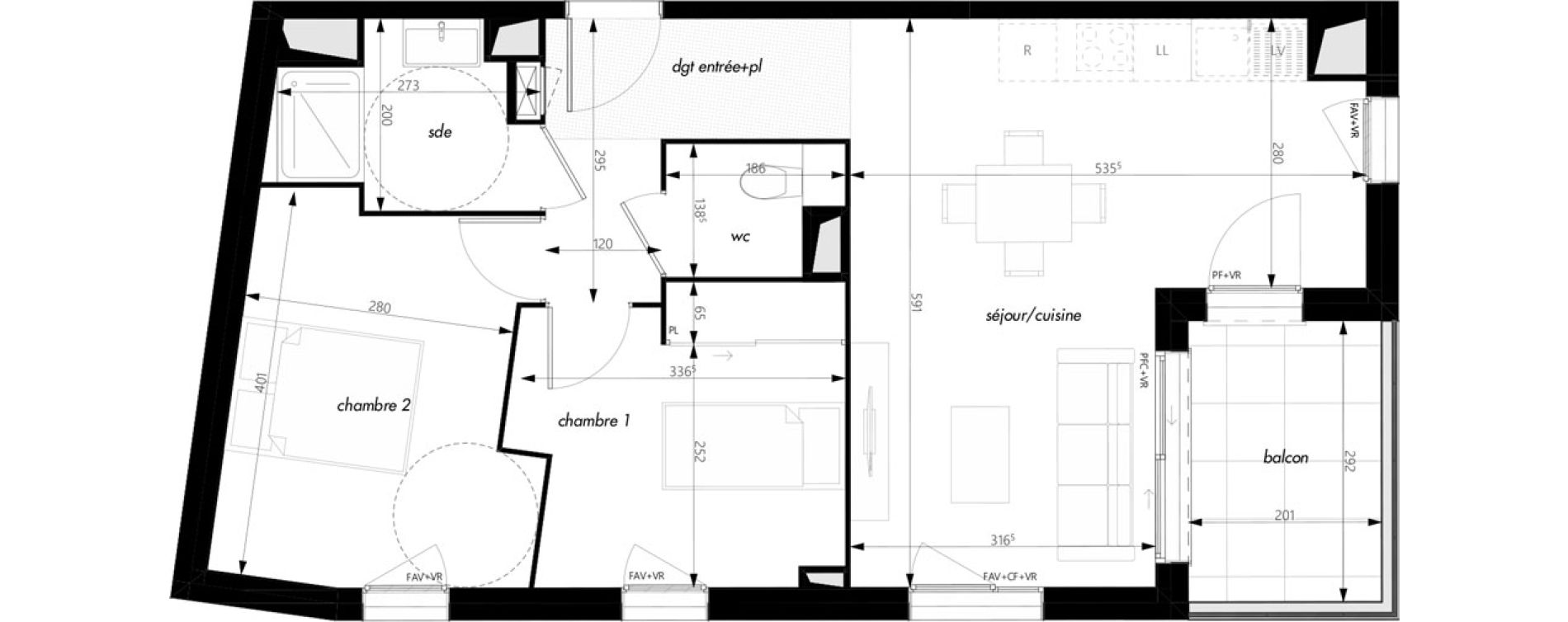 Appartement T3 de 59,03 m2 &agrave; Pontcharra-Sur-Turdine Centre