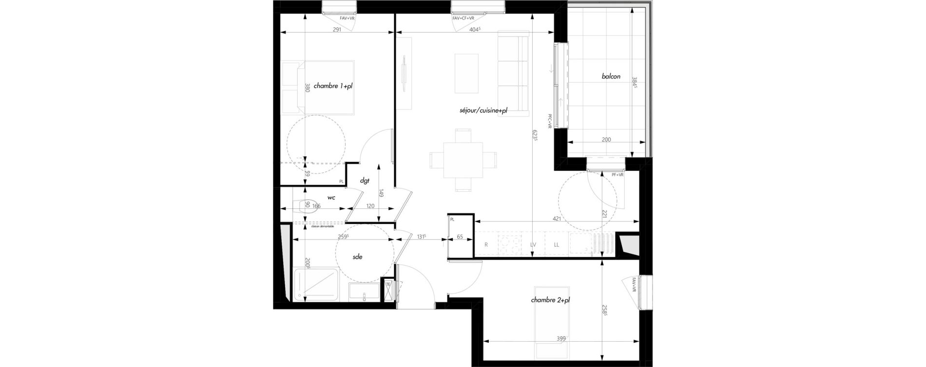 Appartement T3 de 62,60 m2 &agrave; Pontcharra-Sur-Turdine Centre